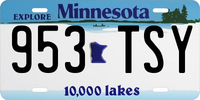 MN license plate 953TSY