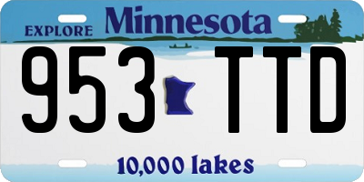 MN license plate 953TTD