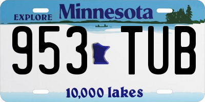 MN license plate 953TUB