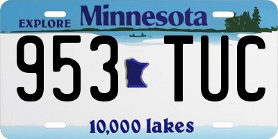 MN license plate 953TUC