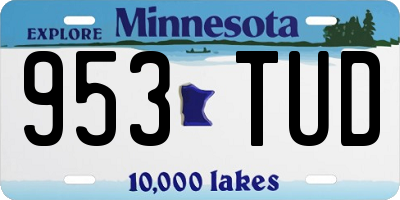 MN license plate 953TUD