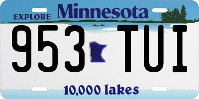 MN license plate 953TUI