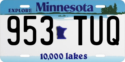 MN license plate 953TUQ