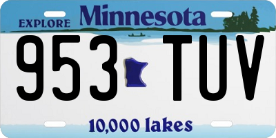 MN license plate 953TUV