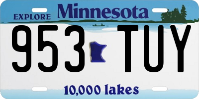 MN license plate 953TUY