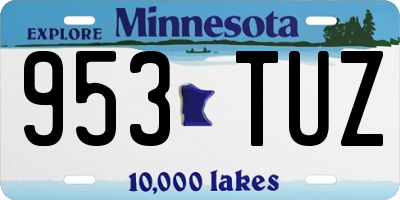 MN license plate 953TUZ