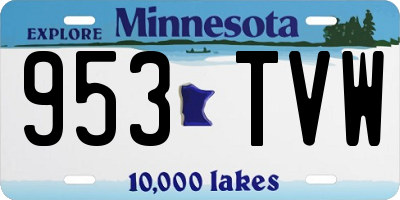MN license plate 953TVW
