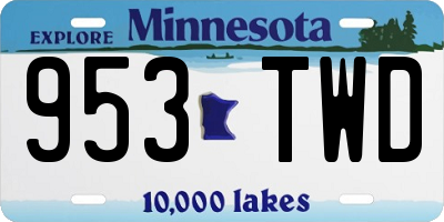 MN license plate 953TWD