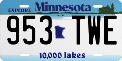 MN license plate 953TWE