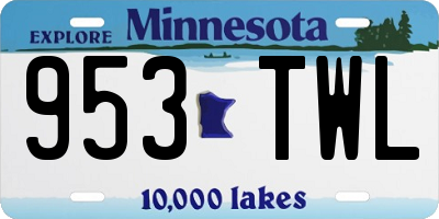 MN license plate 953TWL