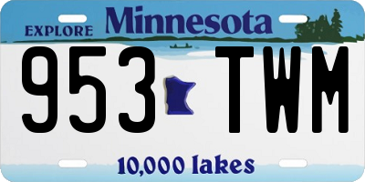 MN license plate 953TWM