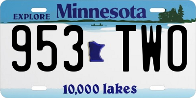 MN license plate 953TWO