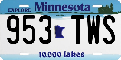 MN license plate 953TWS