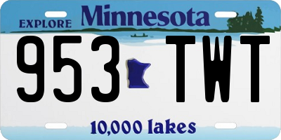 MN license plate 953TWT
