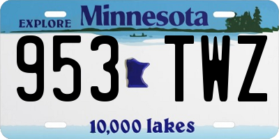 MN license plate 953TWZ