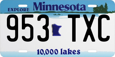 MN license plate 953TXC