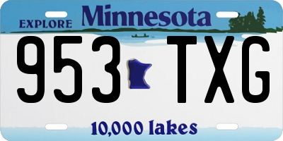 MN license plate 953TXG