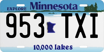 MN license plate 953TXI