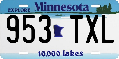MN license plate 953TXL