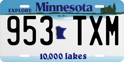 MN license plate 953TXM
