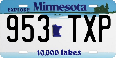 MN license plate 953TXP