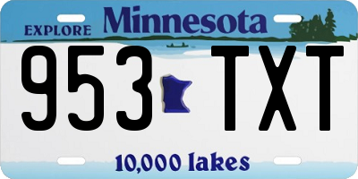 MN license plate 953TXT