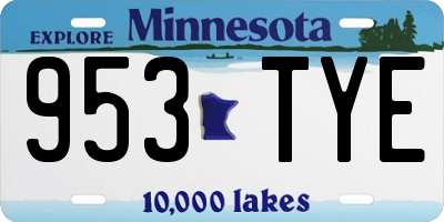 MN license plate 953TYE