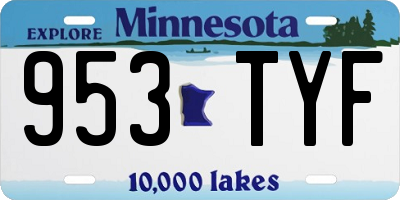 MN license plate 953TYF