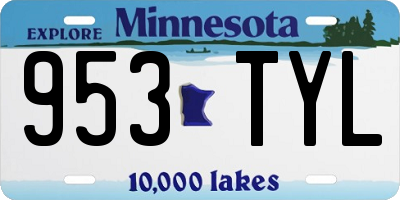 MN license plate 953TYL