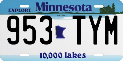 MN license plate 953TYM