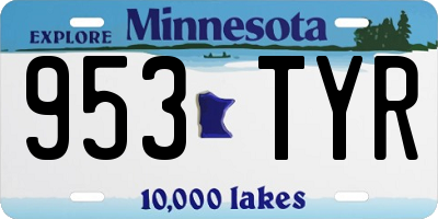 MN license plate 953TYR