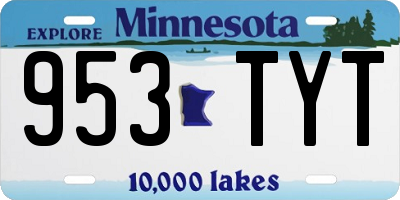 MN license plate 953TYT
