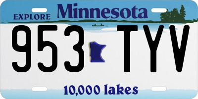 MN license plate 953TYV