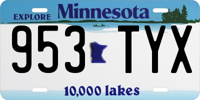 MN license plate 953TYX