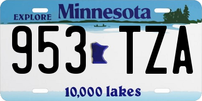 MN license plate 953TZA
