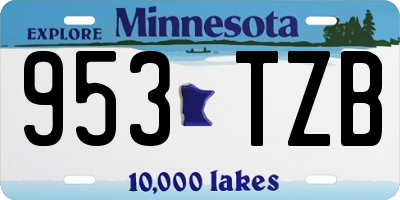 MN license plate 953TZB