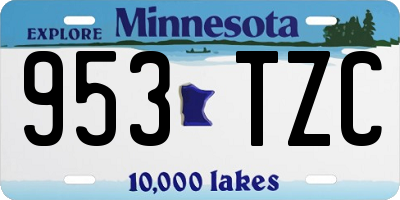 MN license plate 953TZC