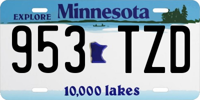 MN license plate 953TZD