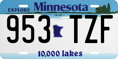 MN license plate 953TZF