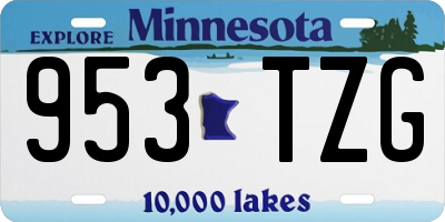 MN license plate 953TZG