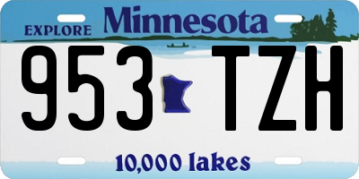 MN license plate 953TZH