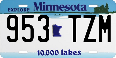 MN license plate 953TZM