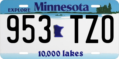 MN license plate 953TZO