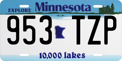MN license plate 953TZP
