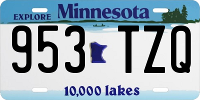 MN license plate 953TZQ