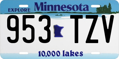 MN license plate 953TZV