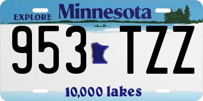 MN license plate 953TZZ