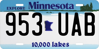 MN license plate 953UAB