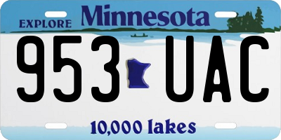 MN license plate 953UAC