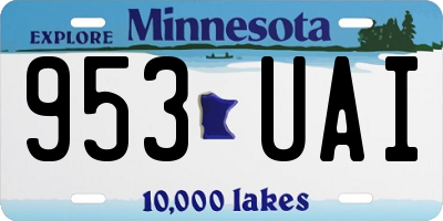 MN license plate 953UAI